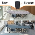 thumbnail image 3 of Camping Cots with Removable Mattress, Lounge Chair, Cot for adults, camping Bed, with Pillow, Carry Bag & Storage Pocket, Extra Wide Sturdy, Heavy Duty Holds Up to 500 Lbs (Set of 1 Grey), 3 of 5