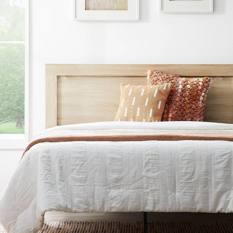 Beige wood headboard deals