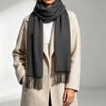 thumbnail image 2 of LUVDA Knit Scarf Wrap for Women Solid Long Fringe Warm Casual Fall Winter, 2 of 5
