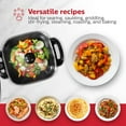 thumbnail image 6 of 12-Inch Electric Skillet with Adjustable Temp, PFOA-Free Non-Stick, Cool-Touch Handles - Red, 6 of 7