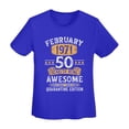 thumbnail image 5 of 50 Year Old Gift February 1971 Women'S Basic Short Sleeve T-Shirt Blue Xx-Large, 5 of 5