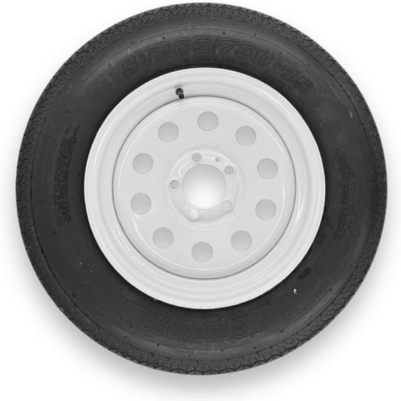 RubberMaster F78-15 (ST205/75D15) 6 Ply Highway Rib Tire and 5 on 4.5 Modular