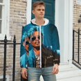 thumbnail image 3 of Johnny Depp Zip Up Hoodies Unisex Realistic 3D Print Sweatshirt Long Sleeve Hooded Jacket Coat XL, 3 of 8