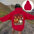 thumbnail image 4 of Sweatshirts for Women Trendy Halloween Hoodie with Pumpkin Ghost Funny Print Oversized Long Sleeve Top Fall Tops,Red,L, 4 of 7