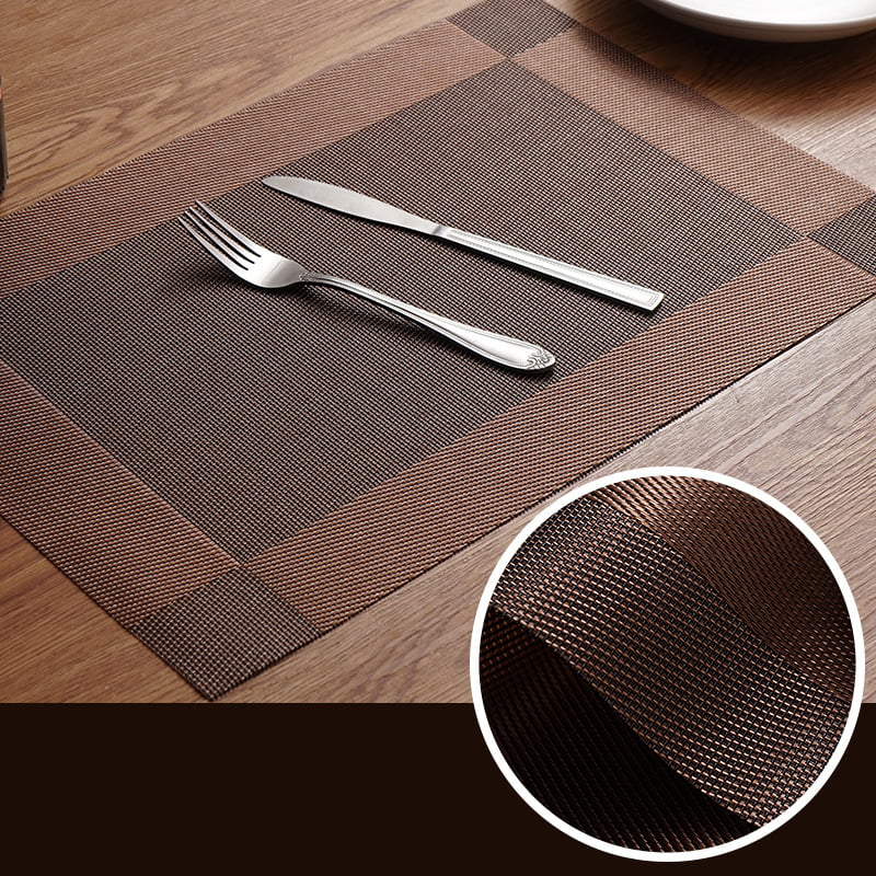 2Pcs Placemat Bamboo Round Wooden Table Place Mats Coasters Kitchen Craft USA 