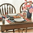 Patriotic Stripes Stars Boots Freedom Placemats for Dining Table, 12 x 18 Inch 4th of July