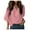 Pink, variant on Women's Cowl Neck Short Sleeve Chiffon Blouse Wrap Draped Front Loose Fit Work Casual Shirt Tops