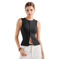thumbnail image 1 of Chaleco sexy acanalado para mujer SUUKSESS Y2K Black XL, 1 of 7