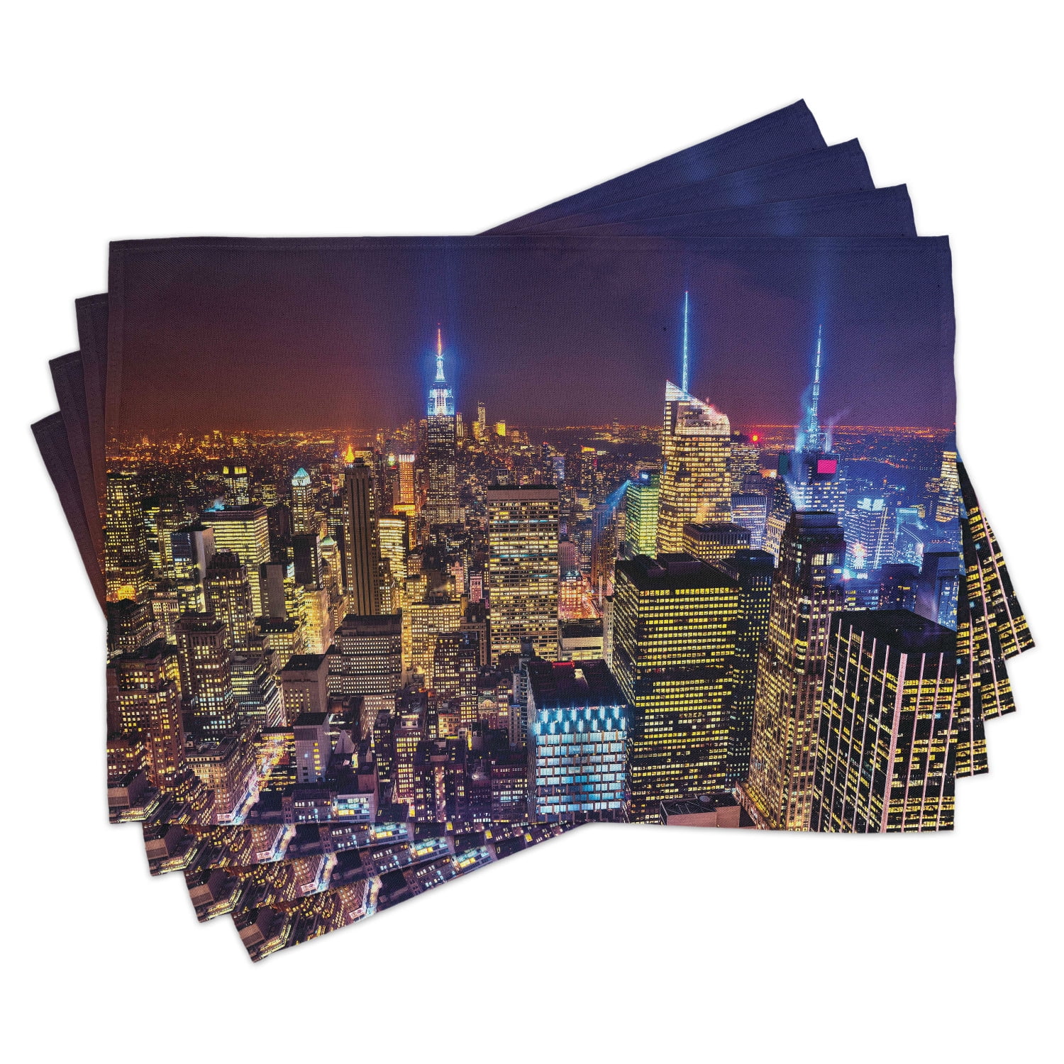 New York Placemats Set of 4 Aerial Cityscape Landmark Fourth of July