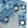 thumbnail image 4 of Ambesonne Sea Shells Grommet Curtain, Starfish and Scallop, 50" x 108", Blue Dark Blue White, 4 of 6
