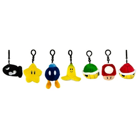 Nintendo Mario Kart Club Mocchi-Mocchi- Collectible Clip-On - Bomb Stuffed Toy, Blue