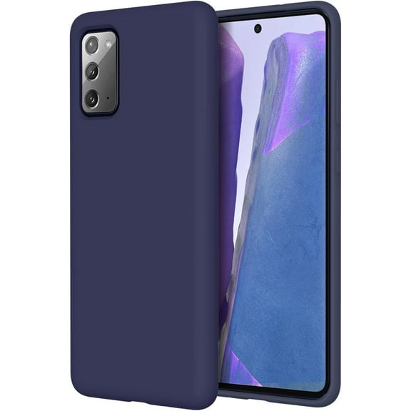 Galaxy Note 20 Case, Samsung Note 20 Case Liquid Silicone Case Dual Layer Hard PC Soft Silicone Rubber Bumper Slim Fit Protective Phone Case for Samsung Galaxy Note 20 5G, Night Blue