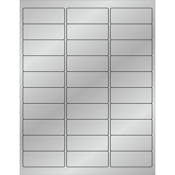 Box Partners LL210SR 2.63 x 1 in. Silver Foil Rectangle Laser Labels - Pack of 3000