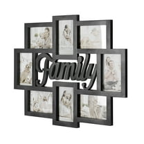 Crystal Art Gallery Family Black Wall Hanging Decorative Collage Picture Frame - 17.5" x 22"