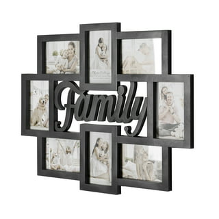 Malden International Designs - Family Sunwashed Woods, 4x6 Single Opening,  Distressed White Wood Sentiment Picture Frame with subtle Corner Art,  Distressed White Wood Molding Inner Border 