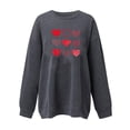 thumbnail image 3 of Qertyioot Chemise Cœur d'Amour Pull de la Saint-Valentin, Femmes Manches Longues Col Rond Hauts Blouse Ample Imprimé Graphique Sueur, 3 of 6