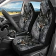 thumbnail image 3 of Pzuqiu Fashion Wolf Car Seat Covers Sets 4Pcs Front Seat Protector Carseat Rear Split Bench Cover Universal Vehicle Seat Protector Fit Most Car Truck SUV, 3 of 7