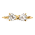 thumbnail image 4 of 14K Yellow Gold Ring Band Birthstone (04) April White Topaz Heart, Size 5, 4 of 5