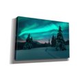 thumbnail image 2 of Epic Graffiti 'Northern Lights In Winter Forest 4' by Epic Portfolio, Giclee Canvas Wall Art, 18"x12", 2 of 8