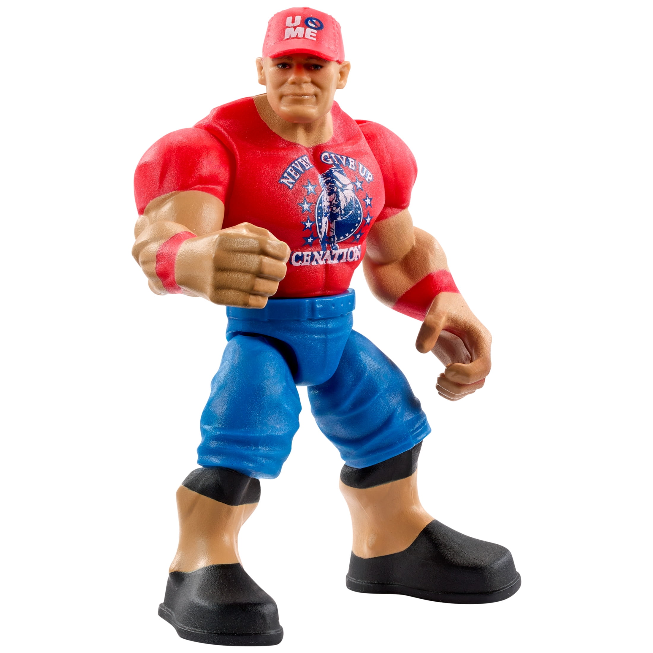 WWE Knuckle Crunchers John Cena Action Figure & Accessories, Bone-Crunching Movement, 3.25-inch
