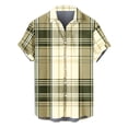 thumbnail image 4 of Womens Plaid Shirts Short Sleeve Button Down Shirt Casual Basic Tops Plus Size Tunic T Shirt, 4 of 5