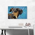 thumbnail image 2 of ARTCANVAS Dachshund Dog Breed Blue White Flowers Canvas Art Print - Size: 26" x 18" (1.50" Deep), 2 of 9