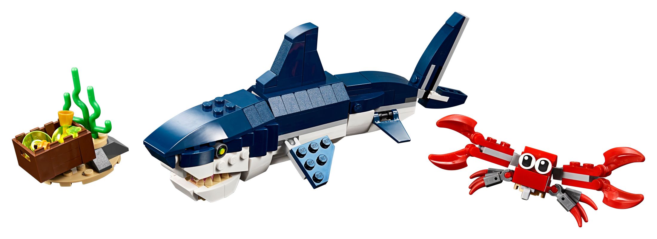 LEGO Creator 3 in 1 Deep Sea Creatures, Transforms from Shark and Crab to Squid to Angler Fish, Sea Animal Toys, Gifts for 7 Plus Year Old Girls and Boys, 31088 - image 4 of 6