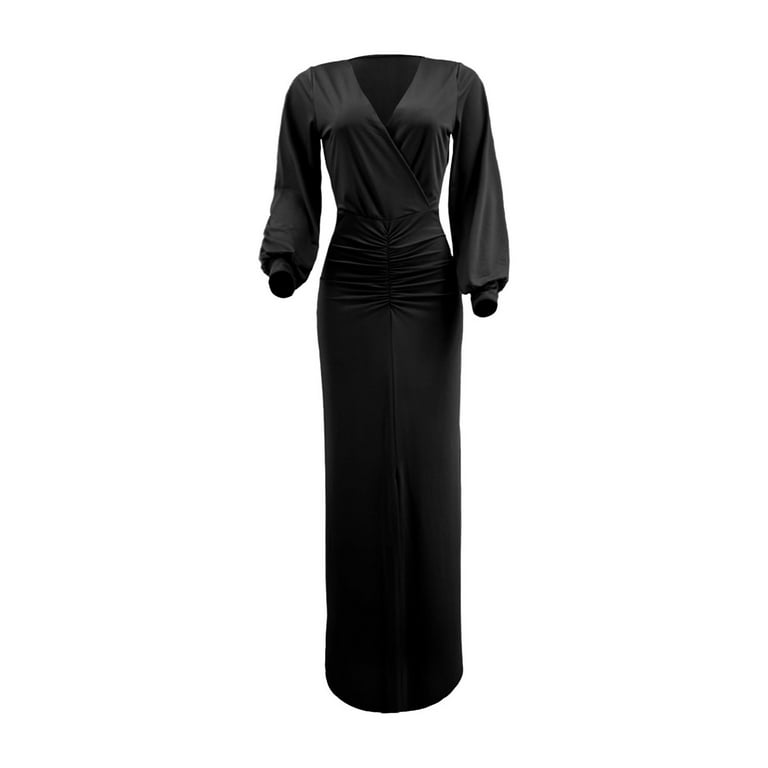 GZWYHT Bodycon Dresses,Plus Size Dresses Casual Long Sleeved Solid Color Tight  Fit Plus Size Dress Long Dress Maxi Dresses,Long Sleeve Dress,Black Dress,Casual  Dresses 3XL - Walmart.com
