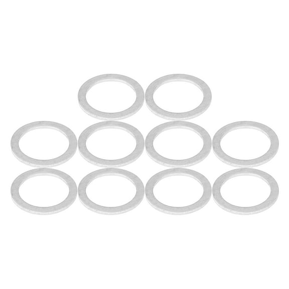 10pcs Durable M18 Silver Tone Oil Drain Plug Gaskets Replacement for Volvo 977751