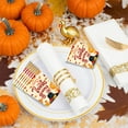 thumbnail image 4 of 10 Pcs Happy Thanksgiving Tableware Set Party Supplies - Fall Harvest Pattern Disposable Dinnerware with Paper Plates, Napkins, Paper Cups, Tablecloth for Autumn and Thanksgiving Dinner BBQ Picnic, 4 of 7