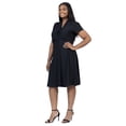 thumbnail image 6 of Plus Size V Neck Faux Wrap Bust Knee Length Dress, 6 of 9