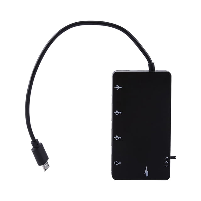 4 Port OTG Cable Adapter, Micro USB HUB USB2.0 Extension Charging Cable for Smartphone, Tablet, U Disk, Mouse, Keyboard, Game Handle