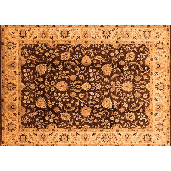 Ahgly Company Indoor Rectangle Oriental Orange Industrial Area Rugs, 4' x 6'