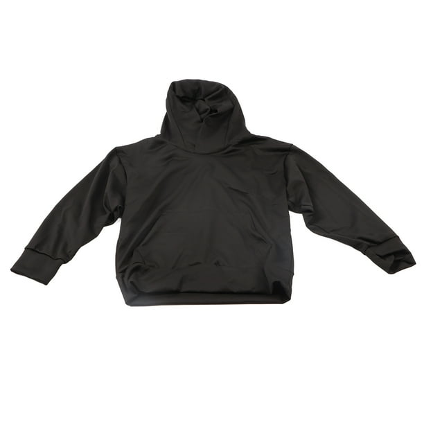 Sudadera con capucha Nikou para hombre estilo vintage con estampado de colores puros cuello alto holgada color negro talla L