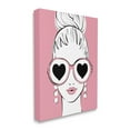 thumbnail image 3 of Stupell Industries Fashionable Woman Heart Sunglasses Pink Glam Drawing Graphic Art Gallery Wrapped Canvas Print Wall Art, Design by Martina Pavlova, 3 of 7