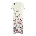 thumbnail image 4 of FASHIONWT Women Vintage Easter Printed Short Sleeve Crewneck Midi Pockets Dress, 4 of 4