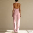 thumbnail image 3 of Women's Zipper Slim Fit Jumpsuit Sleeveless Halter Jumpsuit Formal Wear Casual Spring Clothing, 3 of 3