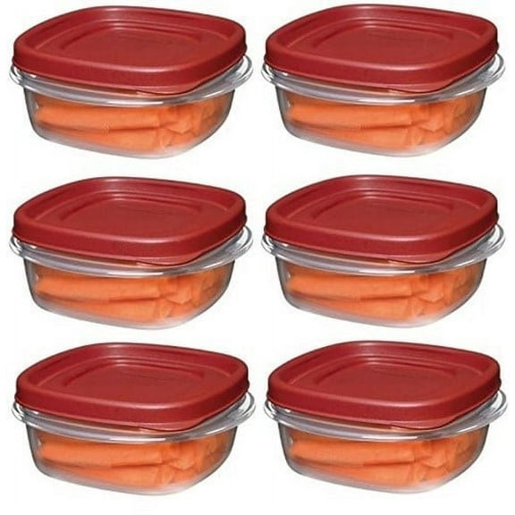 Rubbermaid 1776401 1 1/4-cup Easy Find Lid Food Storage Container Square 6 Pack