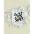 thumbnail image 3 of xiaxaixu Bébé Filles Garçons Automne en Vrac Romper Manches Longues Lettre à Col Rond Imprimé Casual Romper, 3 of 9