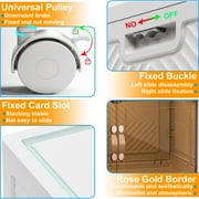 Storage Bins with Lids- 4 Tier Folding Storage box with Doors and Wheels, Collapsible Plastic Storage Bins for Closets, Stackable Storage Organizer, Storage Containers for Closet, White