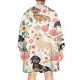 thumbnail image 2 of Dachshund and Flower Wearable Oversized Blanket,Wearable Blanket Hoodie for Adults,Cozy Hooded Blankets with Super Pockets,Super Warm Fuzzy Pullover for Women & Men, 2 of 6