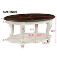 thumbnail image 3 of Hassch 2-Tier Oval Coffee Table, Center Table with Storage Shelf for Living Room, Beige, 3 of 6