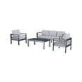thumbnail image 7 of AECOJOY Aluminum Patio Furniture Sets,4 Pieces Outdoor Metal Conversation Sectional Sofa with Coffee Table, Grey, 7 of 7