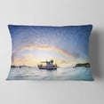 thumbnail image 2 of Designart Fishing Boat at Phuket Sunrise Beach - Modern Seascape Throw Pillow - 12x20, 2 of 5
