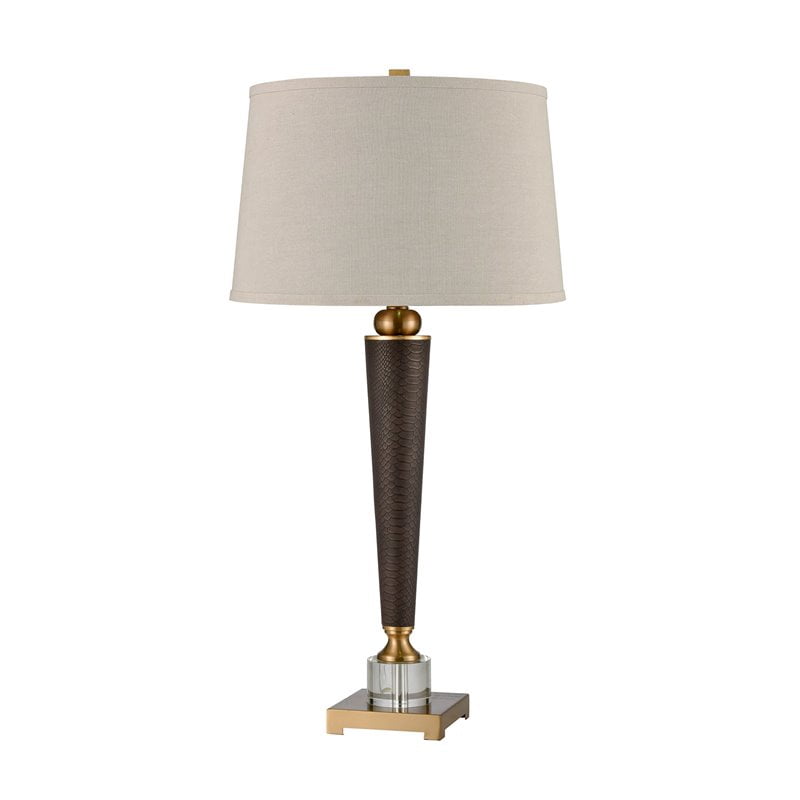 Elk Home Ancrame 1 Light Transitional Metal And Crystal Table Lamp In Chocolate Com Crystal Table Lamp, Chocolate Brown Floor Lamp