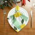 thumbnail image 2 of GZHJMY Lemon Stripes Leaves Cloth Napkins Washable Reusable Polyester Dinner Napkins 20 x 20 Inch for Home Weddings Parties Holiday Table Napkins Set of 6, 2 of 6
