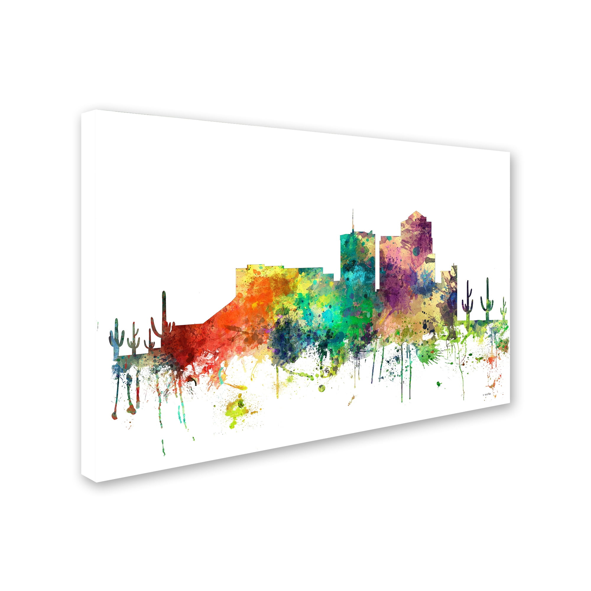 Trademark Fine Art "Tucson Arizona Skyline SP" Canvas Art by Marlene Watson