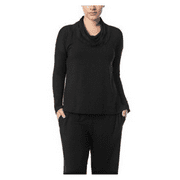 $69 Jones New York Cowl Neck Boxy Fit Hi?Low Pullover , Black , M