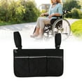 thumbnail image 4 of Sac Latéral pour Fauteuil Roulant, Pochette pour Fauteuil Roulant Design multi-Poches Imperméable Haute Capacité Largement Applicable Fiable Polyester pour Chaises Mobiles Noir, Rouge, 4 of 7