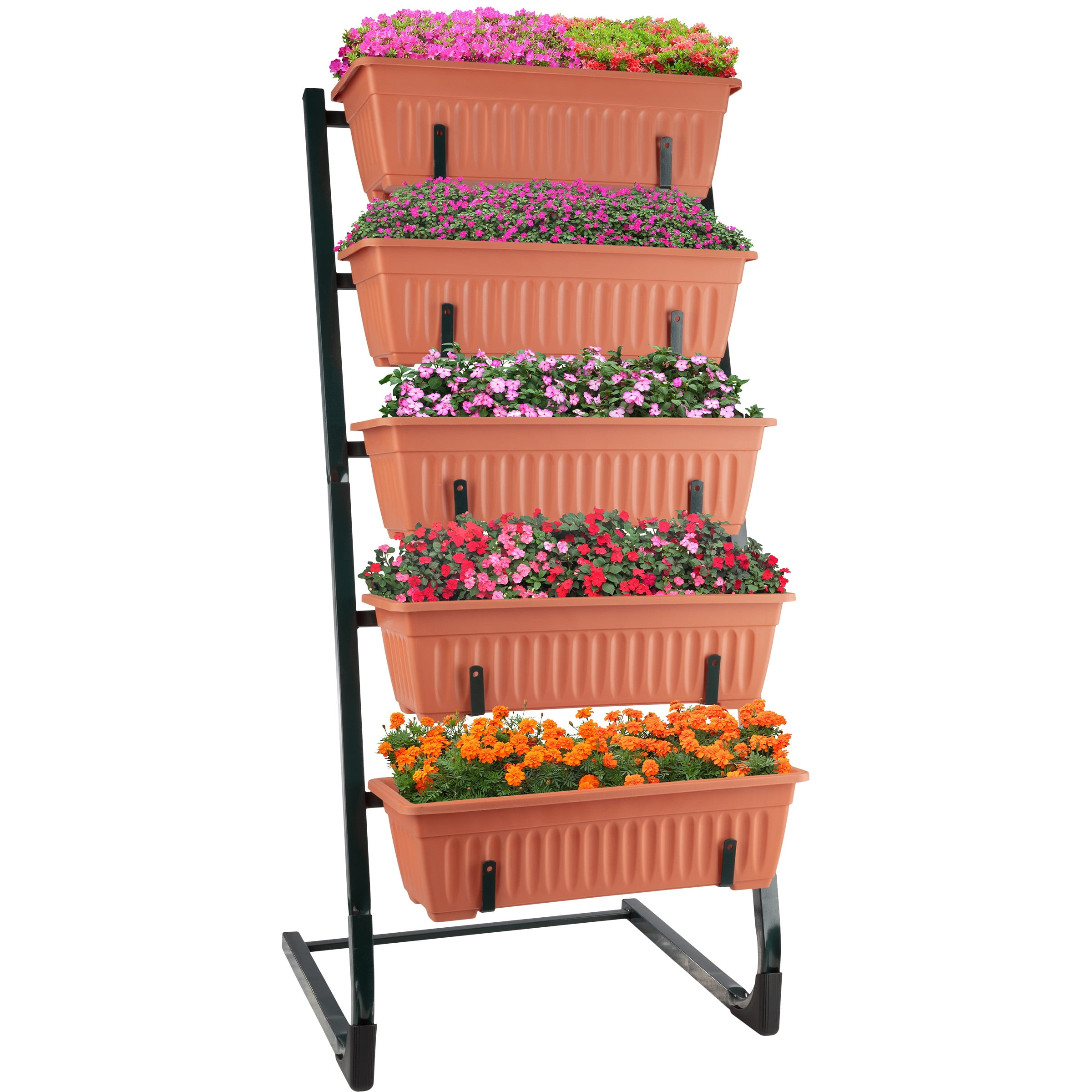 Pure Garden 5 Tier Vertical Planter Raised Garden Beds, Terracotta